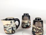 three different types of coffee mugs with designs on them