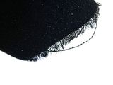 a close up of a black hat on a white background