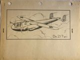 an old drawing of a plane with a man on it