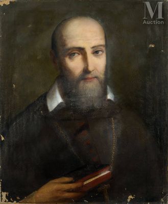 a painting of a man with a beard holding a book