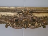 a gold frame with a picture of a lion on it