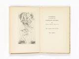un livre ouvert sur lequel figure le dessin d'une femme avec des fleurs dans les cheveux