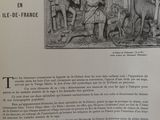 an old book with a picture of a man and a woman in a forest