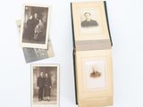 several old black and white photos of a man and a woman and a child