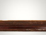 a close up of a wooden frame with a white background