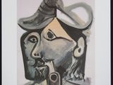 painting of a man with a hat and a pipe in his mouth