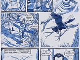 an image of a comic strip with a bird flying over it