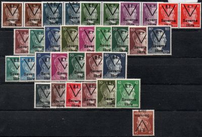 a group of stamps with the letters v and v on them