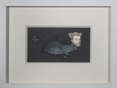 tableau représentant un chat dans un cadre blanc sur fond noir