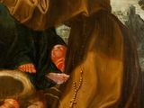 an image of a painting of a man holding a baby in his arms