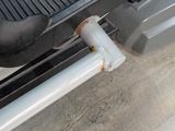 a close up of a black grill on a grilling pan