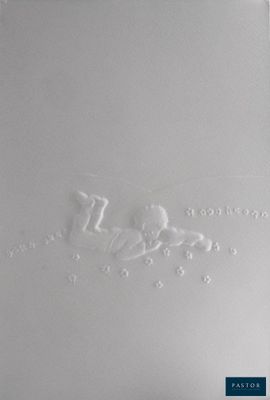 a close up of a white plate with writing on it