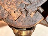 a close up of a piece of wood that has been scratched