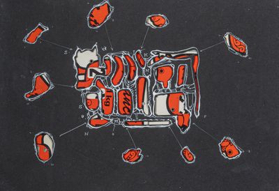 a picture of a drawing of a box with a bunch of objects