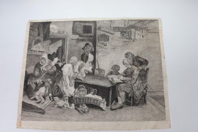 D'après GREUZE (1725-1805) Grande gravure XVIII ème.