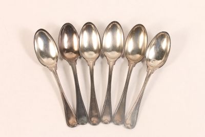 MONTPELLIER, seconde moitié du XVIIIe. Six petites cuillères en argent