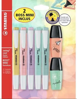 staeble boss mini ink pens, assorted, assorted, assorted, assorted, ass
