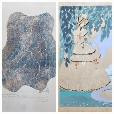Lot de deux oeuvres sur papier