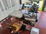 a sewing machine sitting on a table in a room