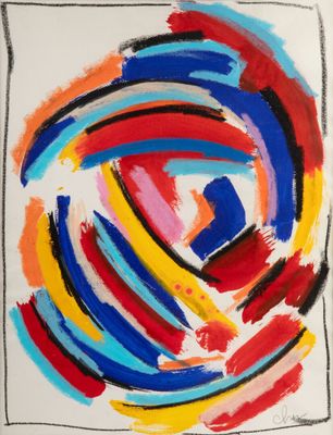 Didier CHENU (1956) Composition Acrylique et pastels sur pap…