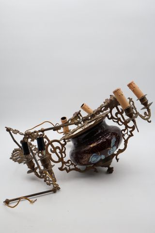 Lustre en faïence marron (petit fèl)