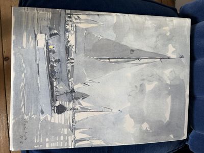 une vieille photo d'un bateau sur l'eau