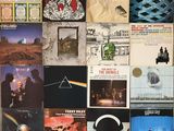 a picture of a collection of pink floyd records on a wall