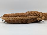 rope basket with handles on a white background