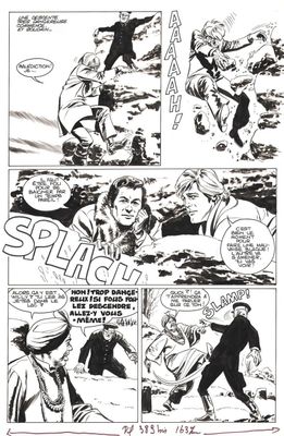 une page d'une bande dessinée montrant un homme en plein combat