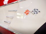 a close up of a car with a checkered flag on it