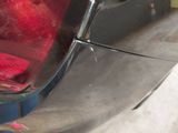 a close up view of a car ' s tail light