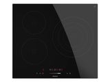une plaque de cuisson en verre noir équipée de trois feux