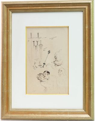 an image of a drawing of a group of people in a room