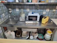 Plan de travail inox à deux niveaux à 1 tiroir et plonge 1 b… (photo 2)