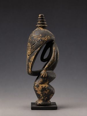 Rare fétiche de divinité papoue en bois - Nouvelle-Guinée - …