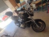 a motorcycle that is parked in a garage
