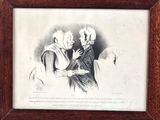 drawing of a man and a woman sharing a conversation in front of a mirror