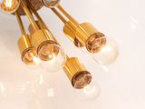 a close up of a light bulb on a white surface