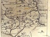 an old map of the country of france with a river running through it