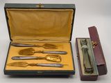 a case that has a set of knives and forks in it
