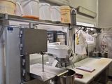 a kitchen with a lot of counter space in it