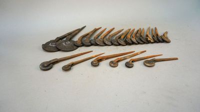 a close up of a bunch of scissors on a table