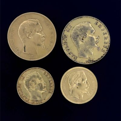 quatre souverains d'or de la famille royale britannique