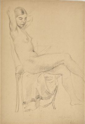 l'image d'un dessin représentant une femme assise sur une chaise