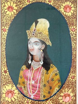 an image of a painting of a woman in a yellow dress