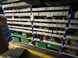 many boxes of food on the shelves in the warehouse
