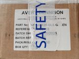 a box with a safety label on it sitting on a table