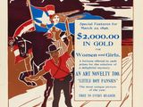 a poster for the philadelphia sunday press featuring a woman on a horse
