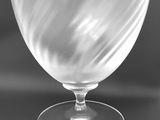 black and white photograph of a glass bowl on a table