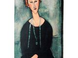 Portrait d'une femme en robe noire, par Amédée Bruxnees